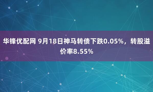 华锋优配网 9月18日神马转债下跌0.05%，转股溢价率8.55%