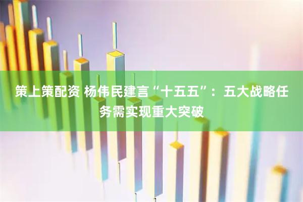 策上策配资 杨伟民建言“十五五”：五大战略任务需实现重大突破